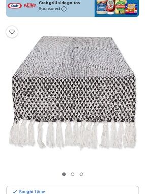 Woven Black & White table runner